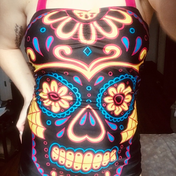 Too Fast Sugar Skull Bathing Suit - Picture 3 of 3